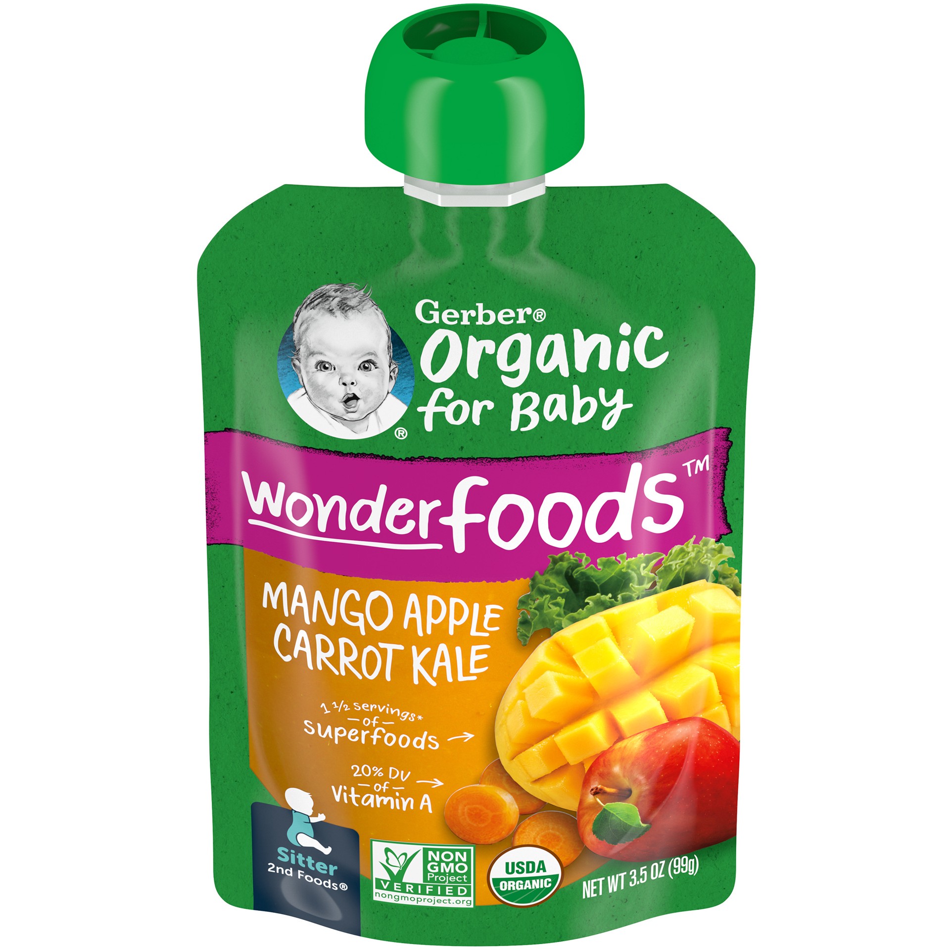 slide 1 of 13, Gerber Organic Mangoes, 3.5 oz