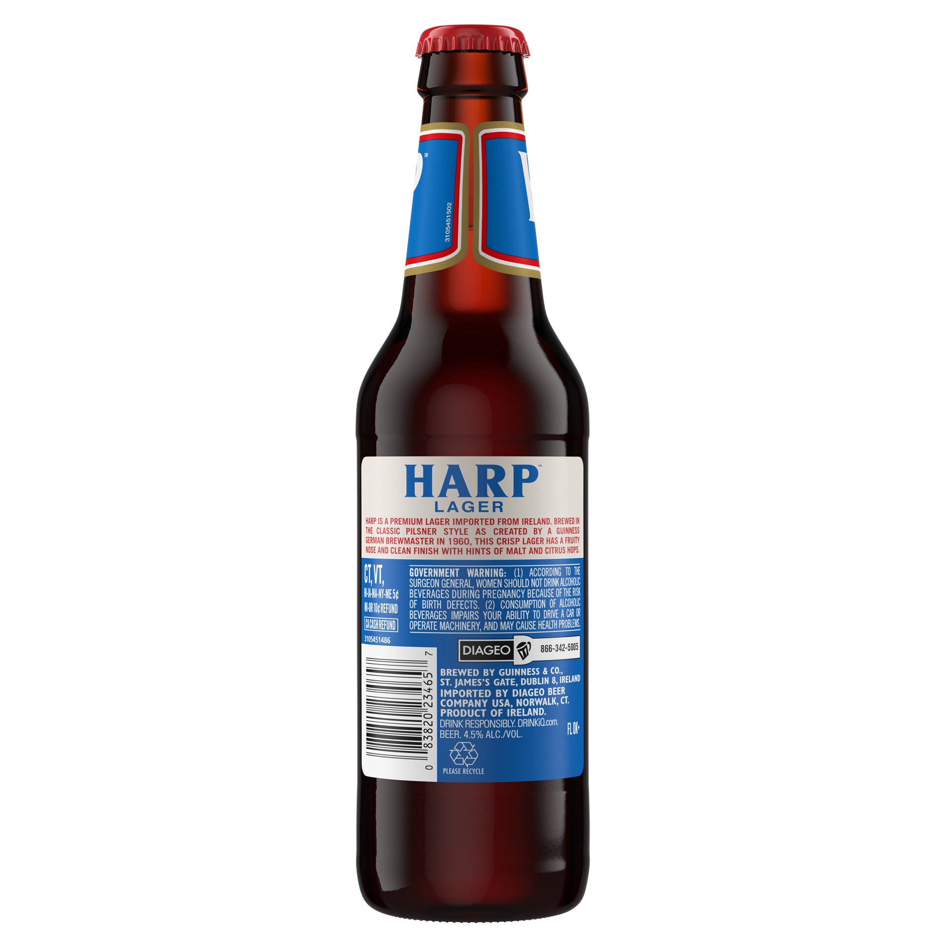 slide 2 of 6, Harp Lager Lager Beer, 12pk 11.2oz Bottles, 4.5% ABV, 11.2 fl oz
