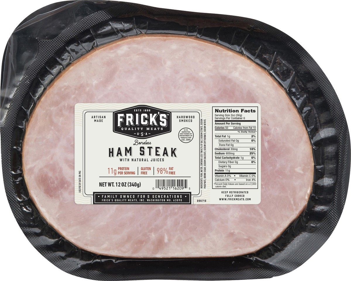 slide 2 of 7, Frick's Ham Steak, 12 oz