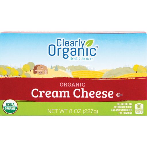 slide 1 of 2, Clearly Organic Cream Cheese Bar, 8 oz