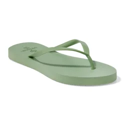 Sol Borne Women's Sophia Gingham Flip Flops, Green, Size 11