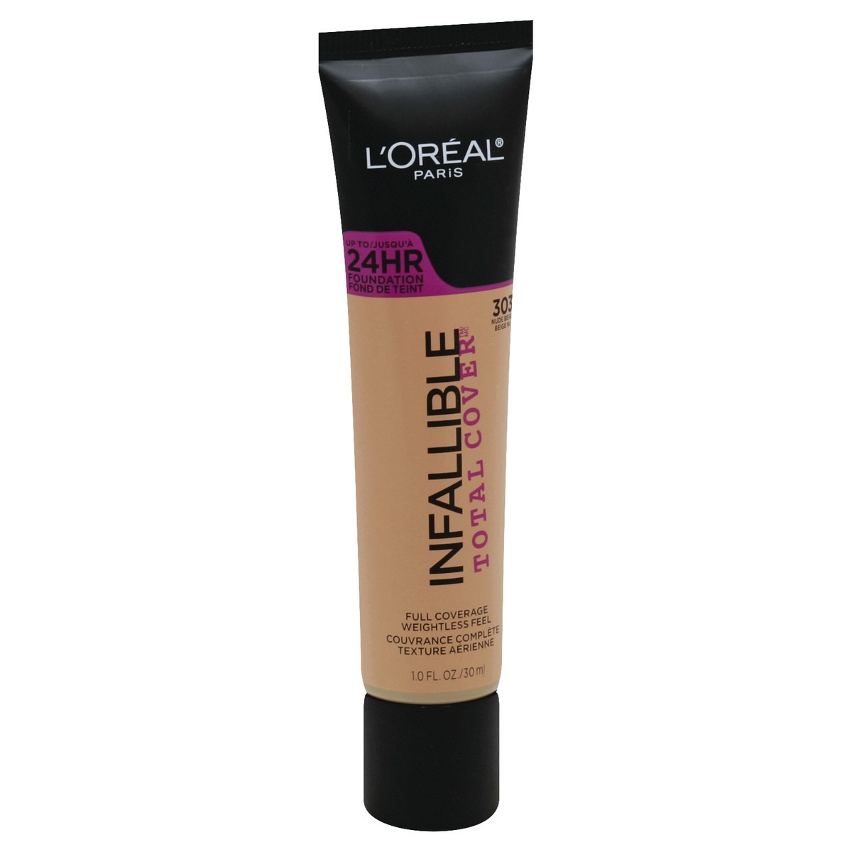 slide 7 of 7, L'Oréal Infallible Total Cover Foundation 303 Nude Beige, 1 fl oz