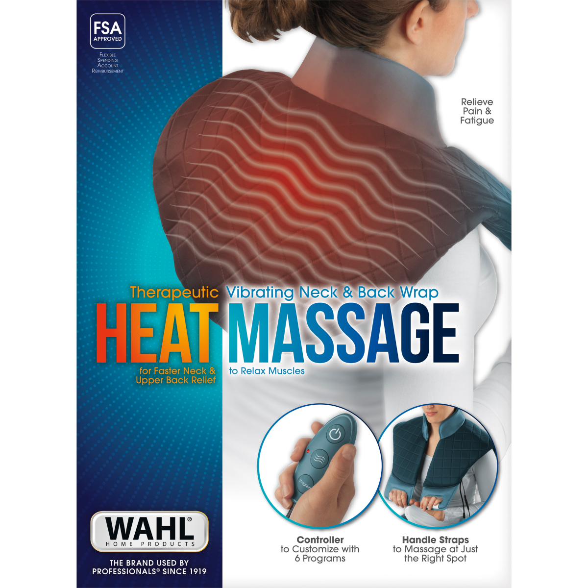slide 1 of 3, Wahl Neck & Back Massager Wrap with Heat - 97792, 1 ct