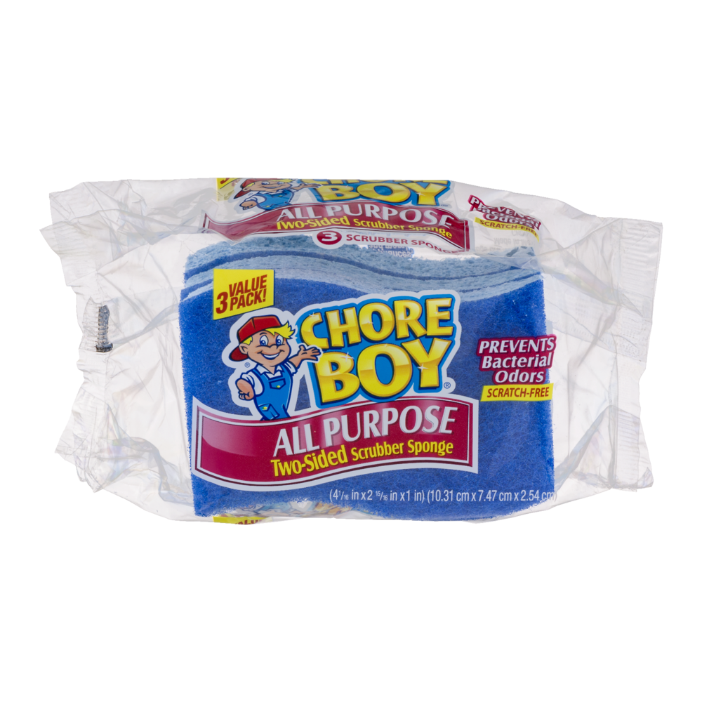 slide 1 of 1, Chore Boy All Purpose Two-Sided Scrubber Sponge, 3 ct