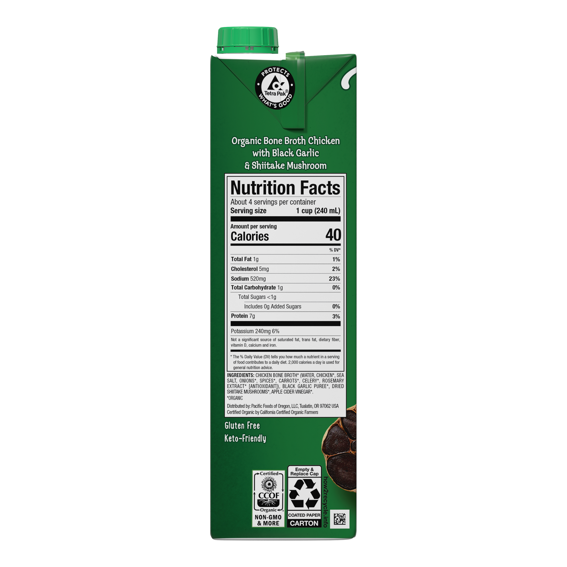 slide 4 of 5, Pacific Foods Organic Chicken Bone Broth With Black Garlic and Shiitake Mushroom, 32 oz Carton, 32 oz