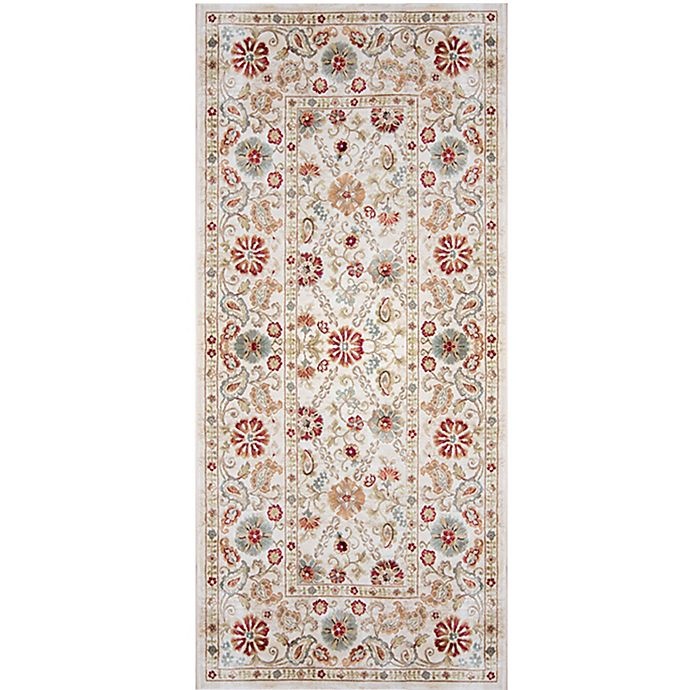 slide 1 of 7, Verona Suzani Rug - Ivory/Blue, 2 ft 2 in x 6 ft 11 in