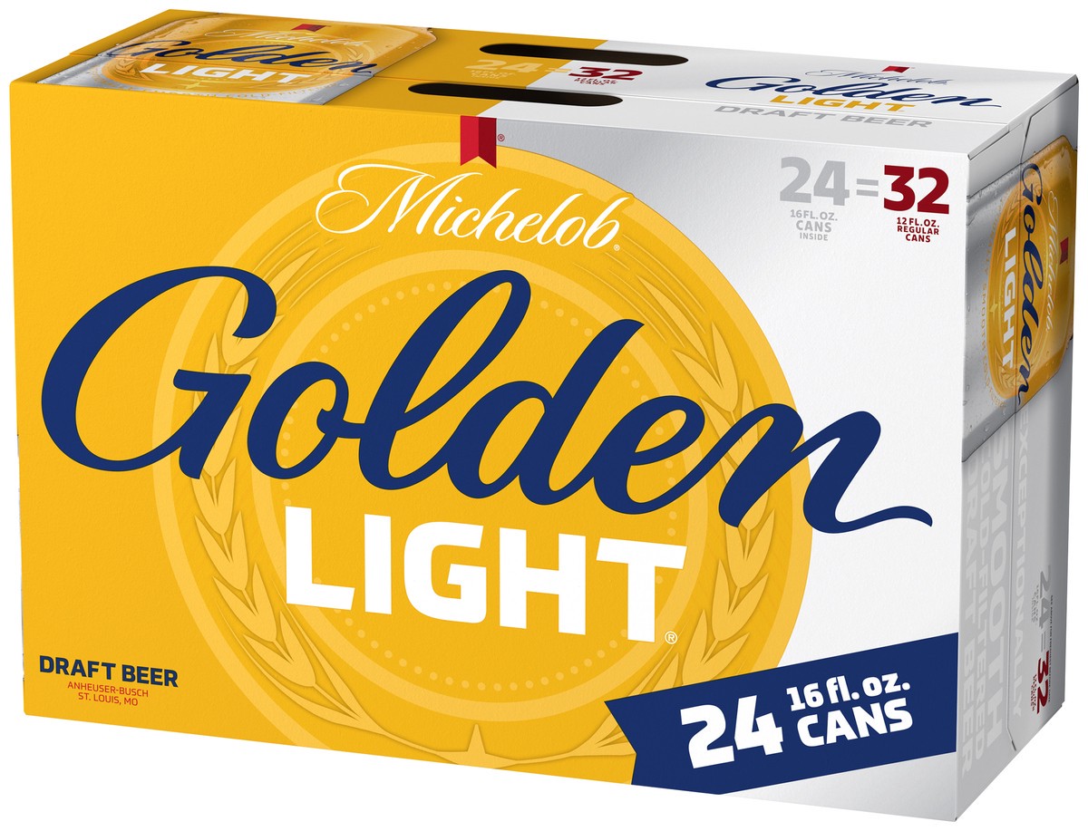 slide 4 of 9, Michelob 24 Pack Golden Light Draft Beer 24 ea, 384 oz