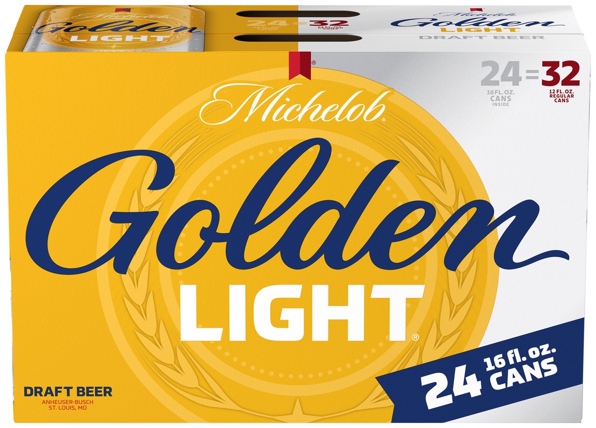 slide 7 of 9, Michelob 24 Pack Golden Light Draft Beer 24 ea, 384 oz