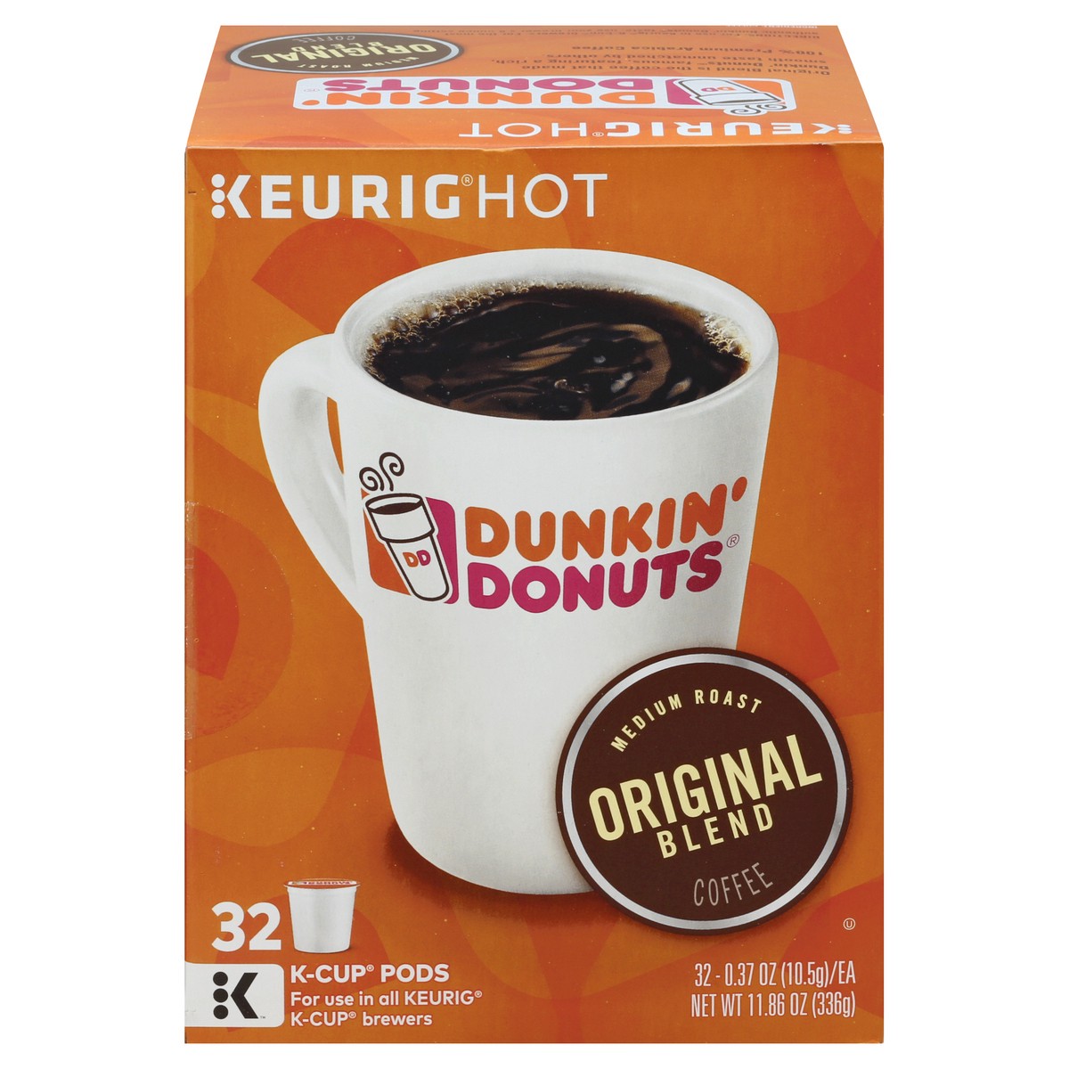 slide 2 of 10, Dunkin' Donuts Original Roast Coffee Keurig K-Cups - 32 ct, 32 ct