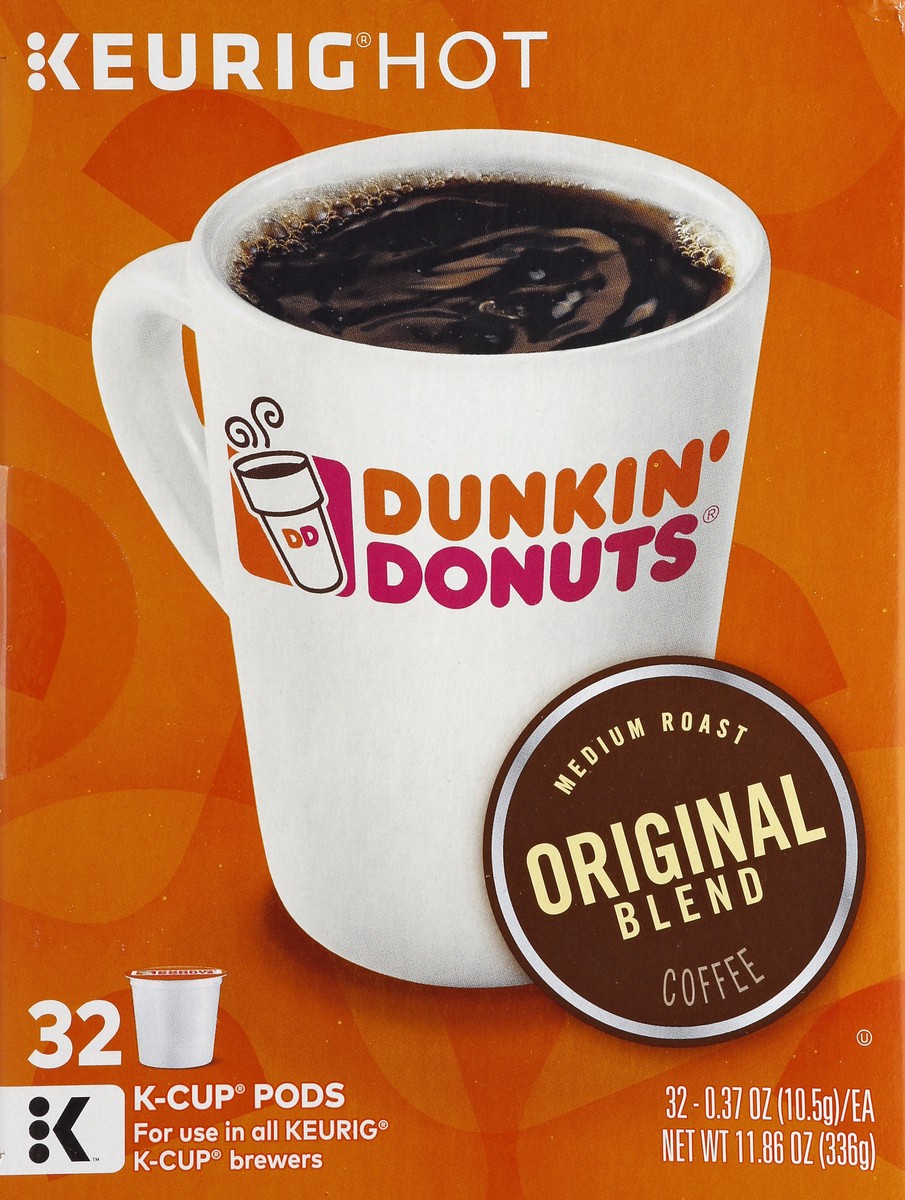 slide 1 of 10, Dunkin' Donuts Original Roast Coffee Keurig K-Cups - 32 ct, 32 ct