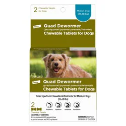 Bayer Quad Dewormer Tablets for Dogs 26 to 60 lbs.