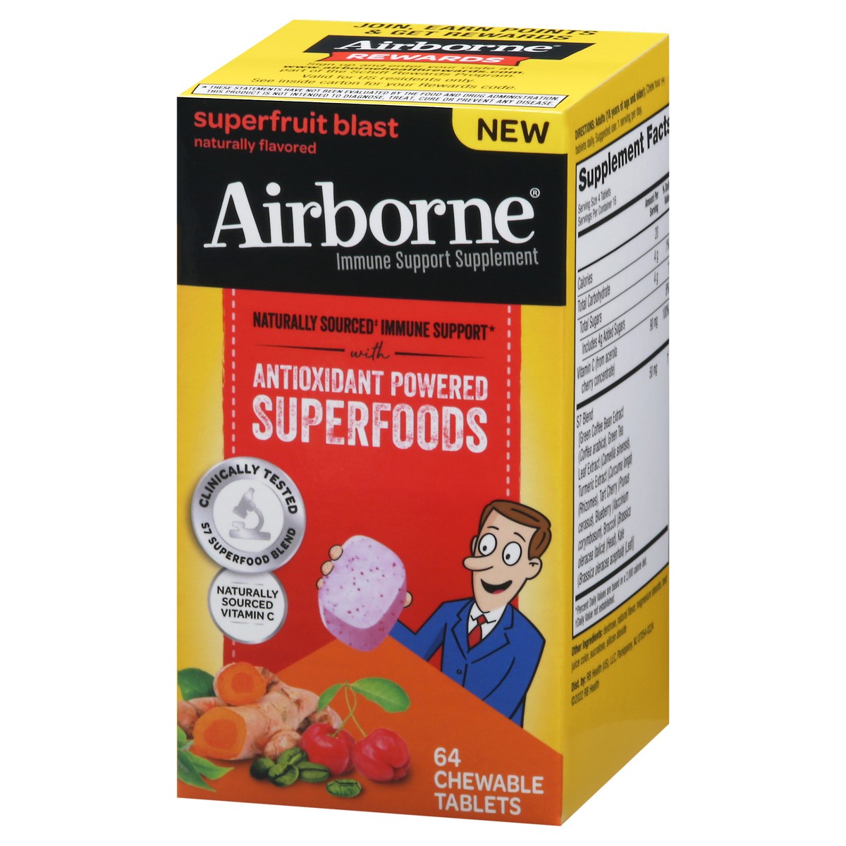slide 2 of 13, Airborne Antioxidant Powered Superfoods Chews, 64 ct