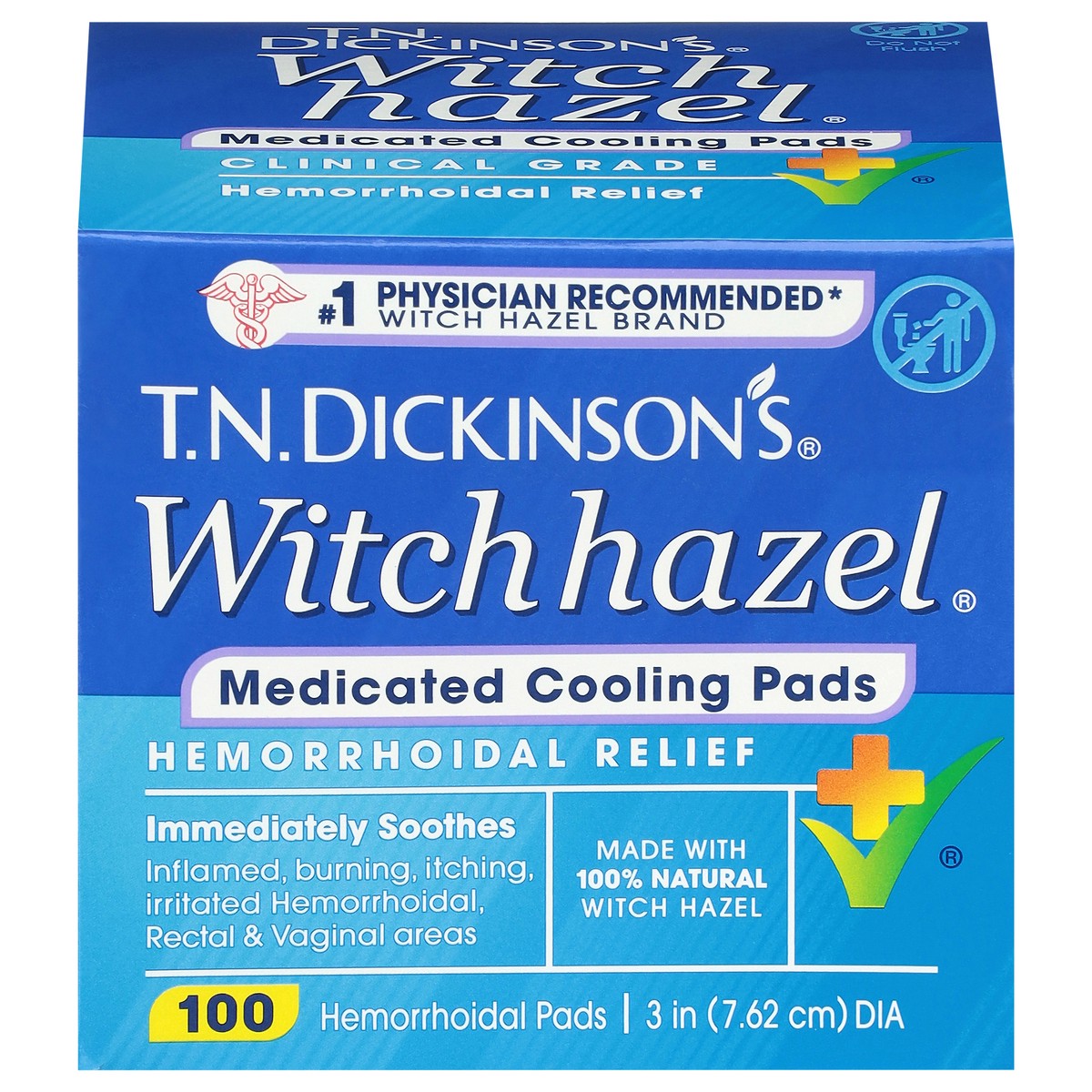 slide 2 of 4, T.N. Dickinson's Witch Hazel Hemorrhoidal Pads With Aloe, 100 ct