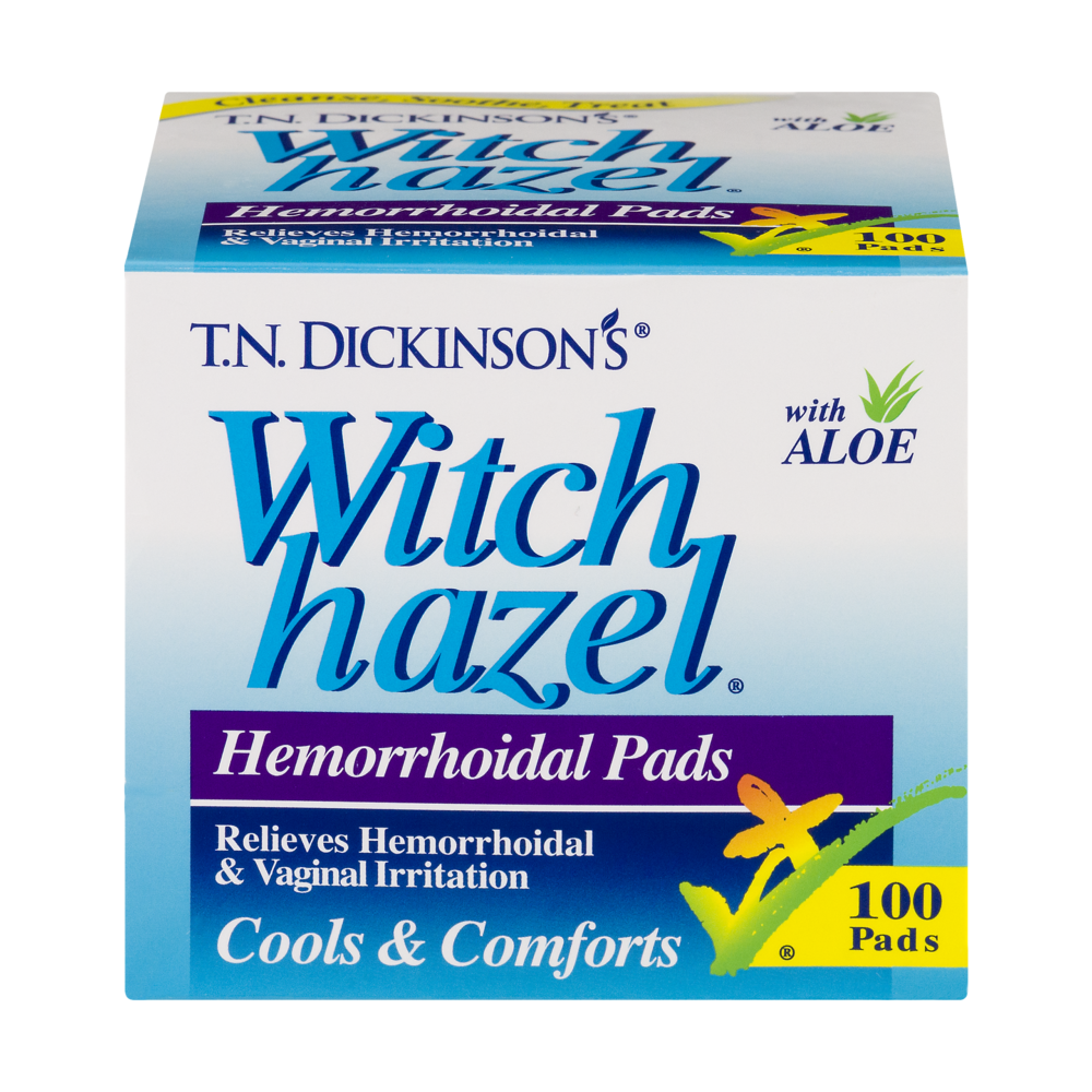 slide 1 of 1, T.N. Dickinson's Witch Hazel Hemorrhoidal Pads With Aloe, 100 ct