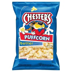 Chester's Puffed Corn Snacks, Butter Artificially Flavored
