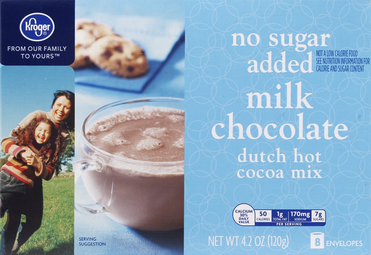 slide 6 of 6, Kroger Milk Chocolate Dutch Hot Cocoa Mix - No Sugar Added, 8 ct; 0.52 oz