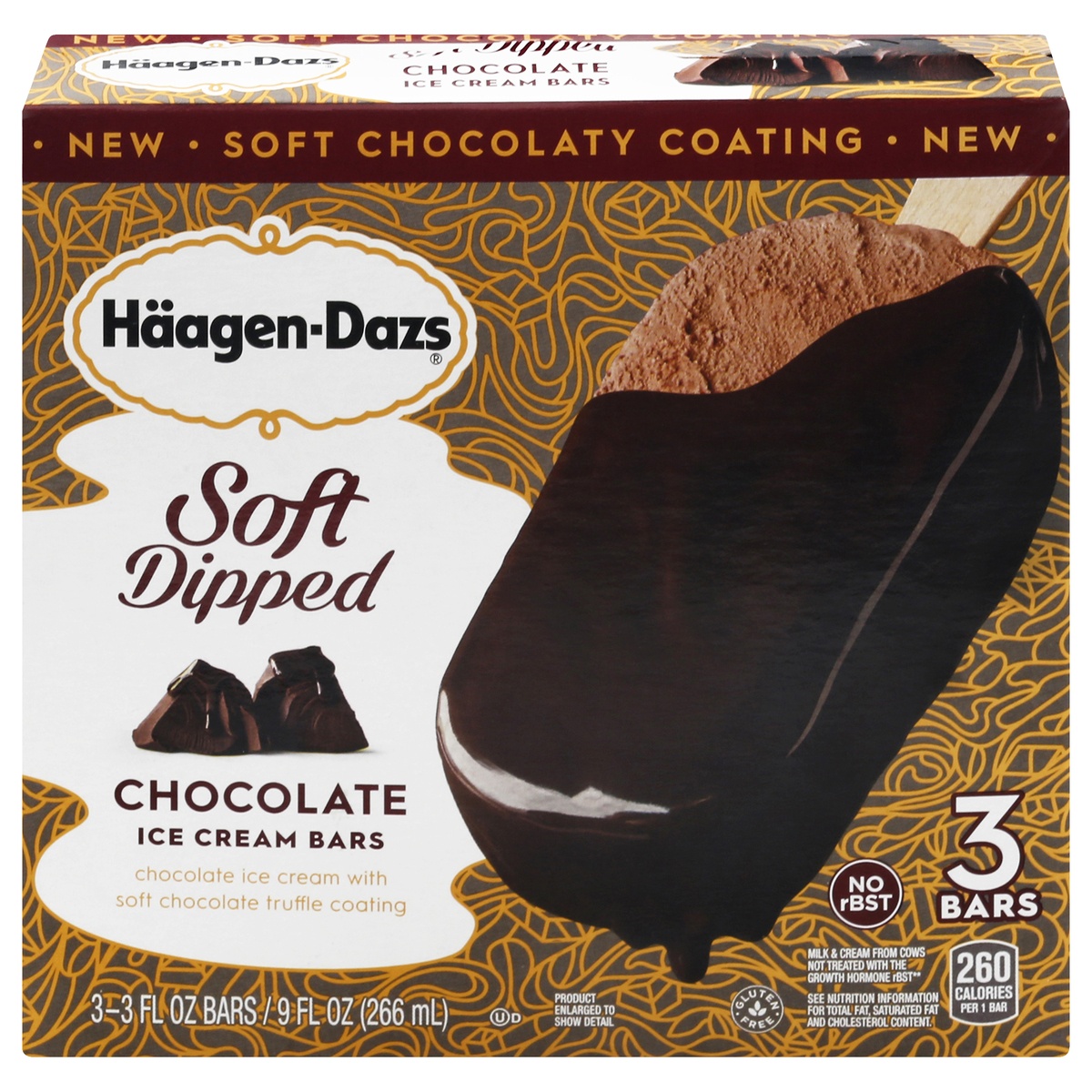 slide 1 of 2, Häagen-Dazs Haagen Dazs Chocolate Soft Dipped Bar, 3 ct; 3 fl oz