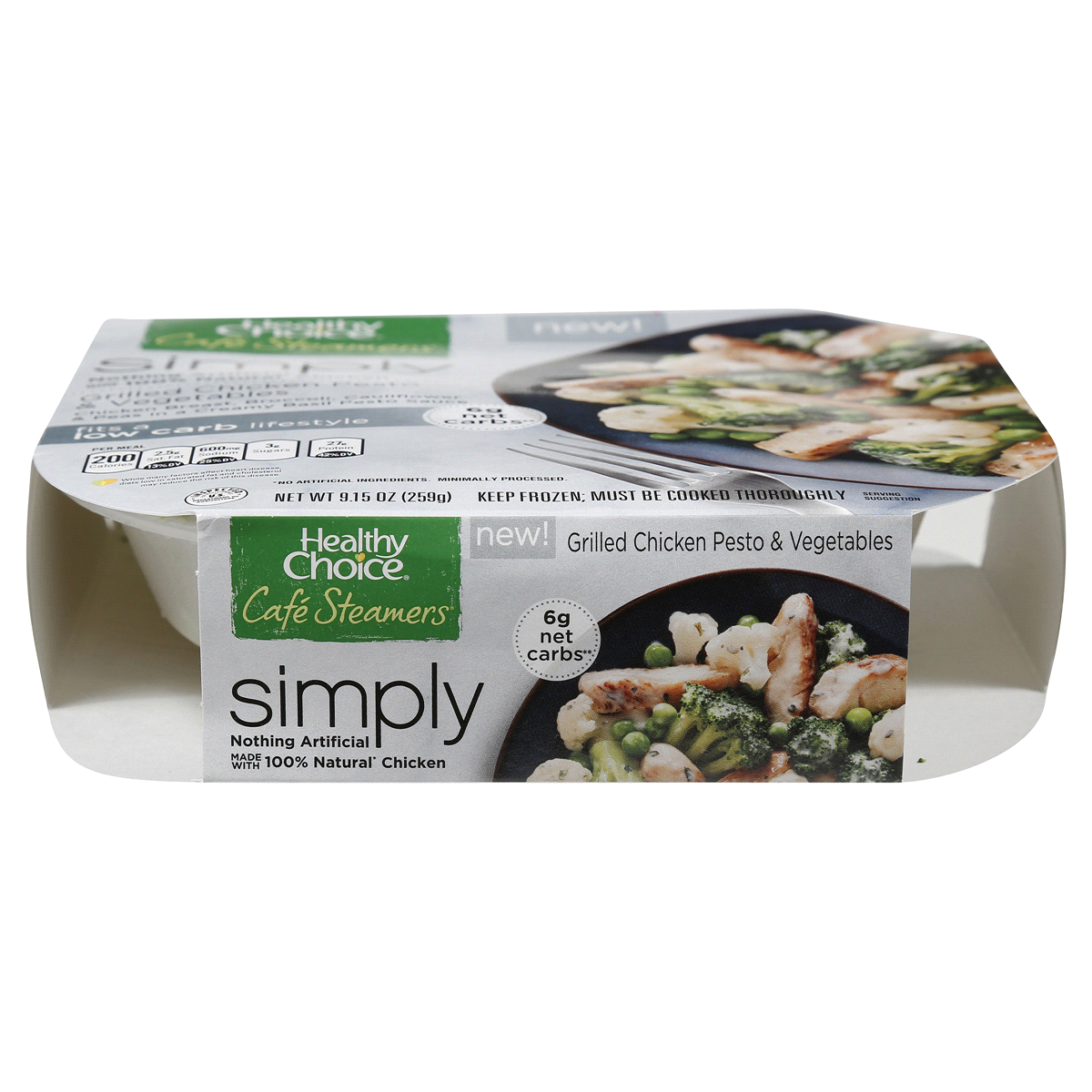 slide 6 of 6, Healthy Choice Cafe Steamers Simply Grilled Chicken Pesto Vegetables, 9.15 oz
