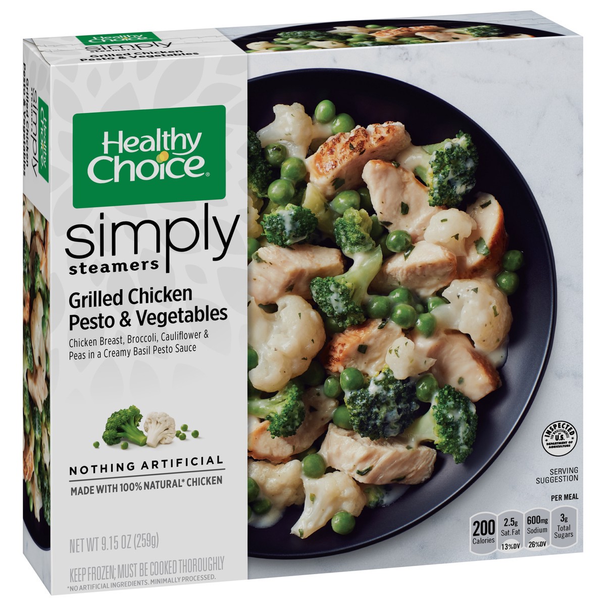 slide 2 of 12, Healthy Choice Simply Streamers Grilled Chicken Pesto & Vegetables 9.15 oz, 9.15 oz