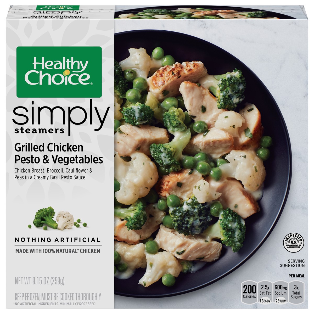 slide 1 of 12, Healthy Choice Simply Streamers Grilled Chicken Pesto & Vegetables 9.15 oz, 9.15 oz