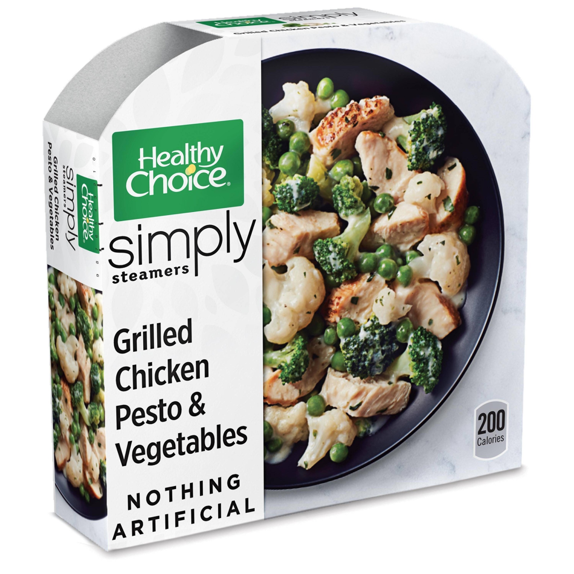 slide 1 of 6, Healthy Choice Cafe Steamers Simply Grilled Chicken Pesto Vegetables, 9.15 oz