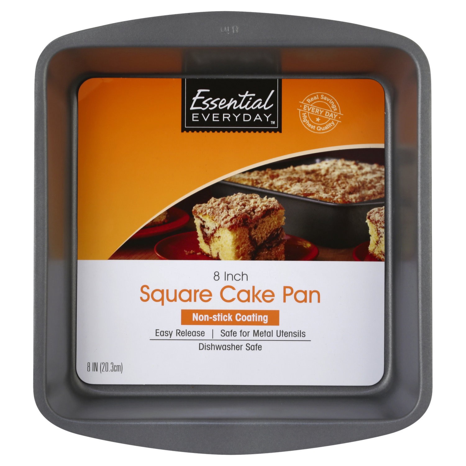 slide 1 of 4, Essential Everyday Cake Pan, Square, 8 Inch, 1 Each, 8 in