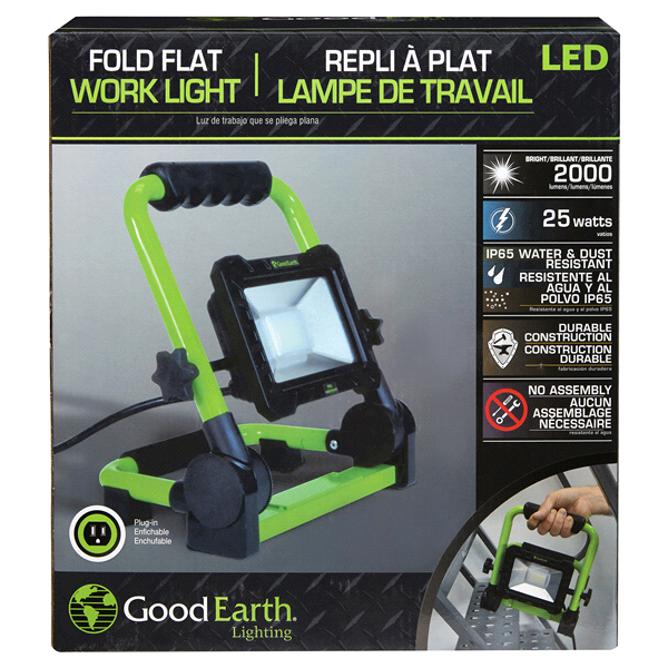 slide 1 of 1, Good Earth Lighting 2000 Lumen Fold Flat Work Light, 1 ct