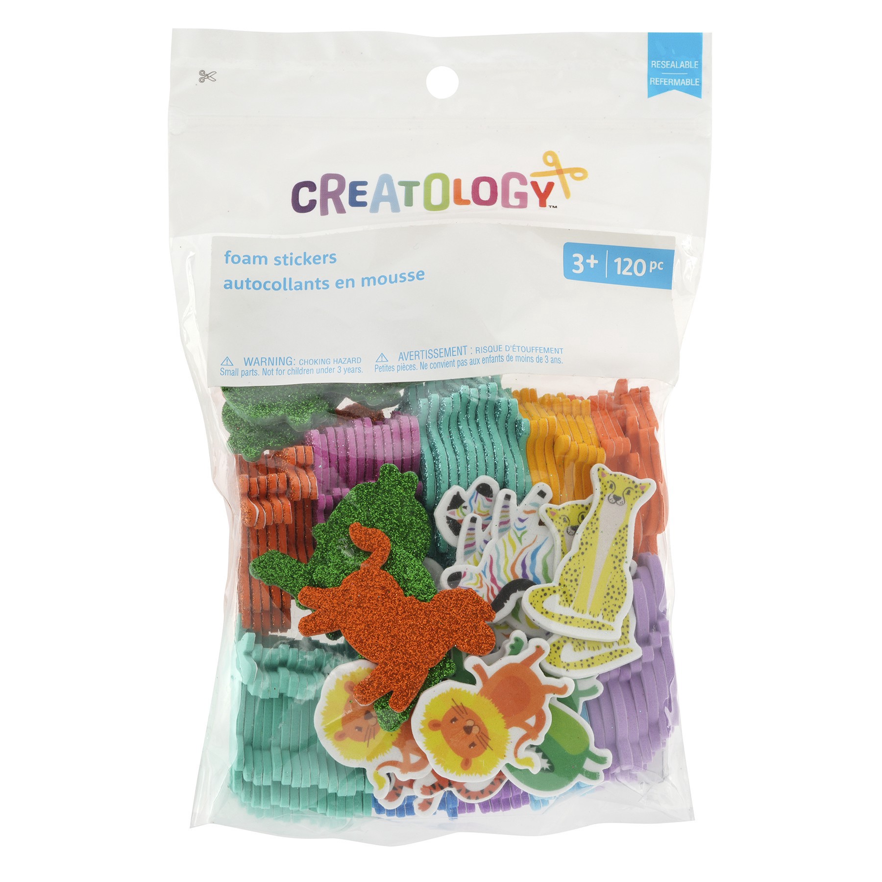 slide 2 of 2, Jungle Animals Foam Stickers By Creatology, 5.5 in x 8 in x 1.5 in