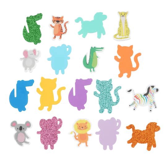 slide 1 of 2, Jungle Animals Foam Stickers By Creatology, 5.5 in x 8 in x 1.5 in