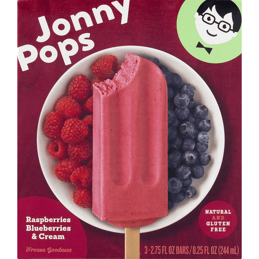 slide 4 of 9, Jonny Pops Raspberries Blueberries & Cream Ice Cream Bars, 8.25 oz