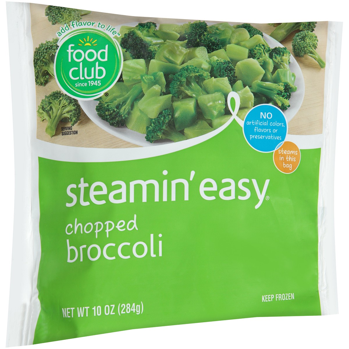slide 6 of 12, Food Club Steamin' Easy, Chopped Broccoli, 10 oz