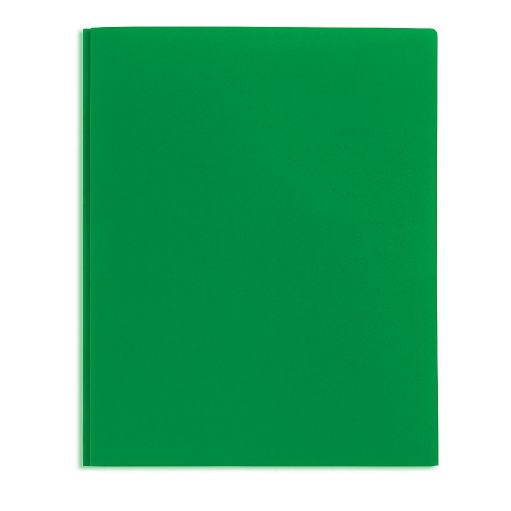 slide 1 of 1, Office Depot Brand School-Grade 3-Prong Poly Folder, Letter Size, Green, 1 ct