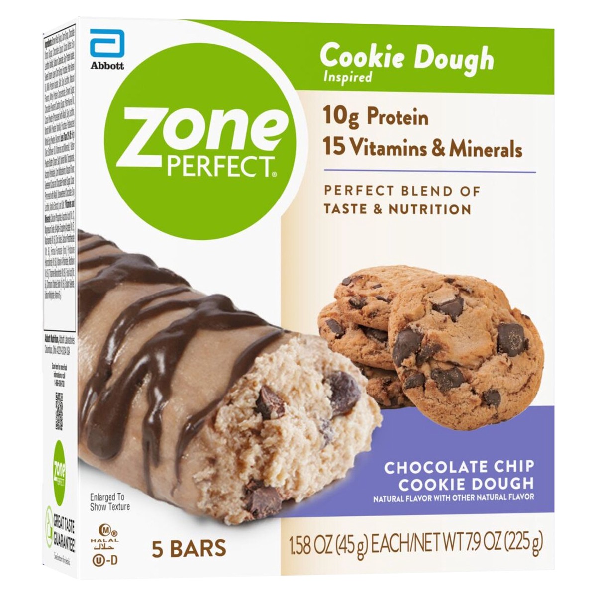 slide 2 of 5, Zone Perfect Chocolate Chip Cookie Dough Protein Bar, 5 ct