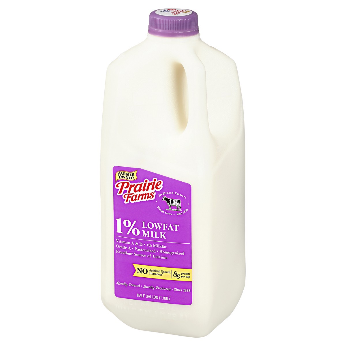 slide 3 of 9, Prairie Farms 1% Lowfat Milk 1/2 gal, 1/2 gal