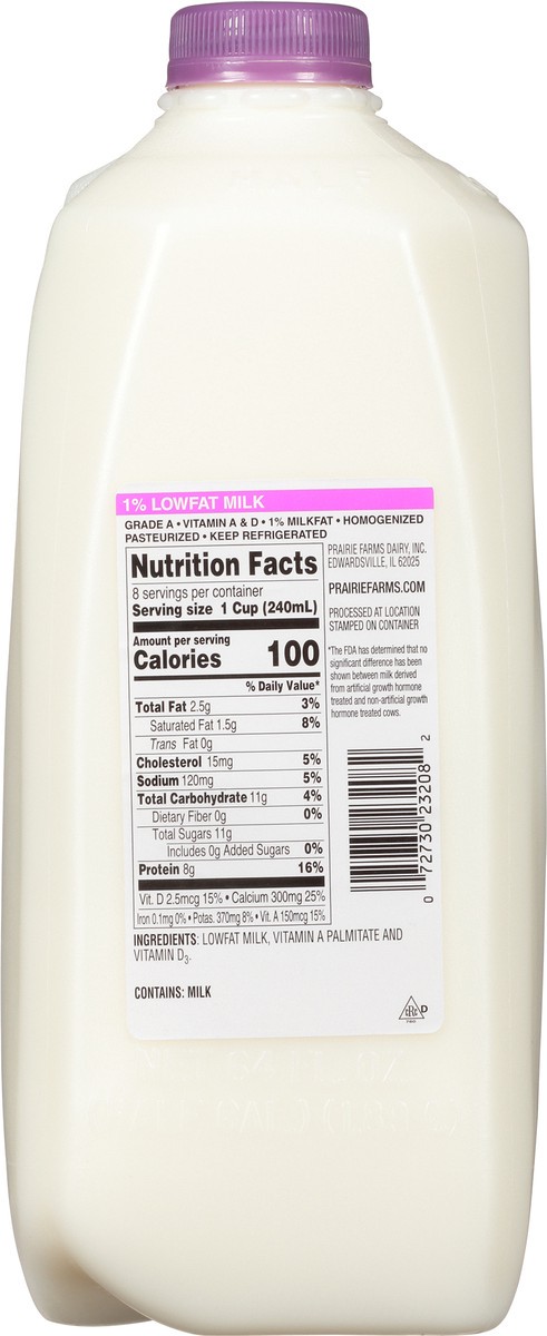 slide 6 of 9, Prairie Farms 1% Lowfat Milk 1/2 gal, 1/2 gal