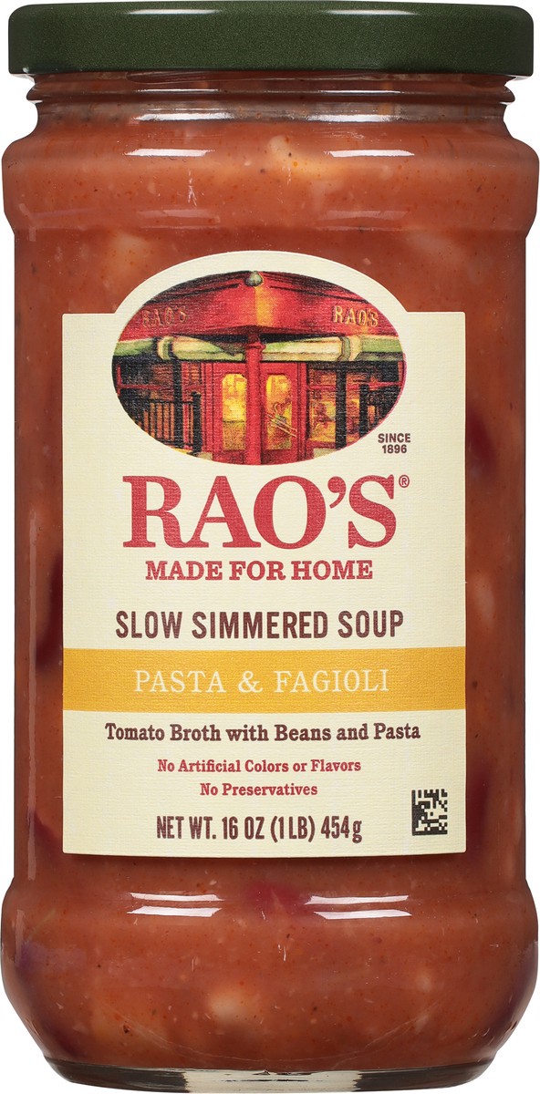 slide 8 of 9, Rao's Homemade Rao's Made for Home Pasta Fagioli Soup, 16oz, Real Vegetables, Traditional Italian Heat and Serve Soup, 16 oz