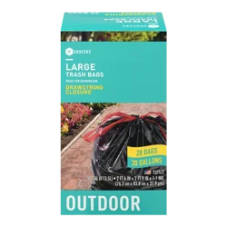SE Grocers Large Trash Bags Drawstring Closure Outdoor