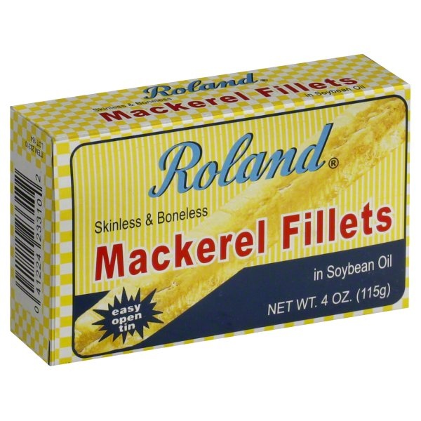 slide 1 of 1, Roland Foods Roland Mackerel Fillets In Soybean Oil, 4 oz