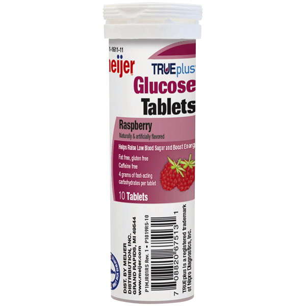 slide 1 of 1, Meijer TruePlus Glucose Tablets - Raspberry, 10 ct