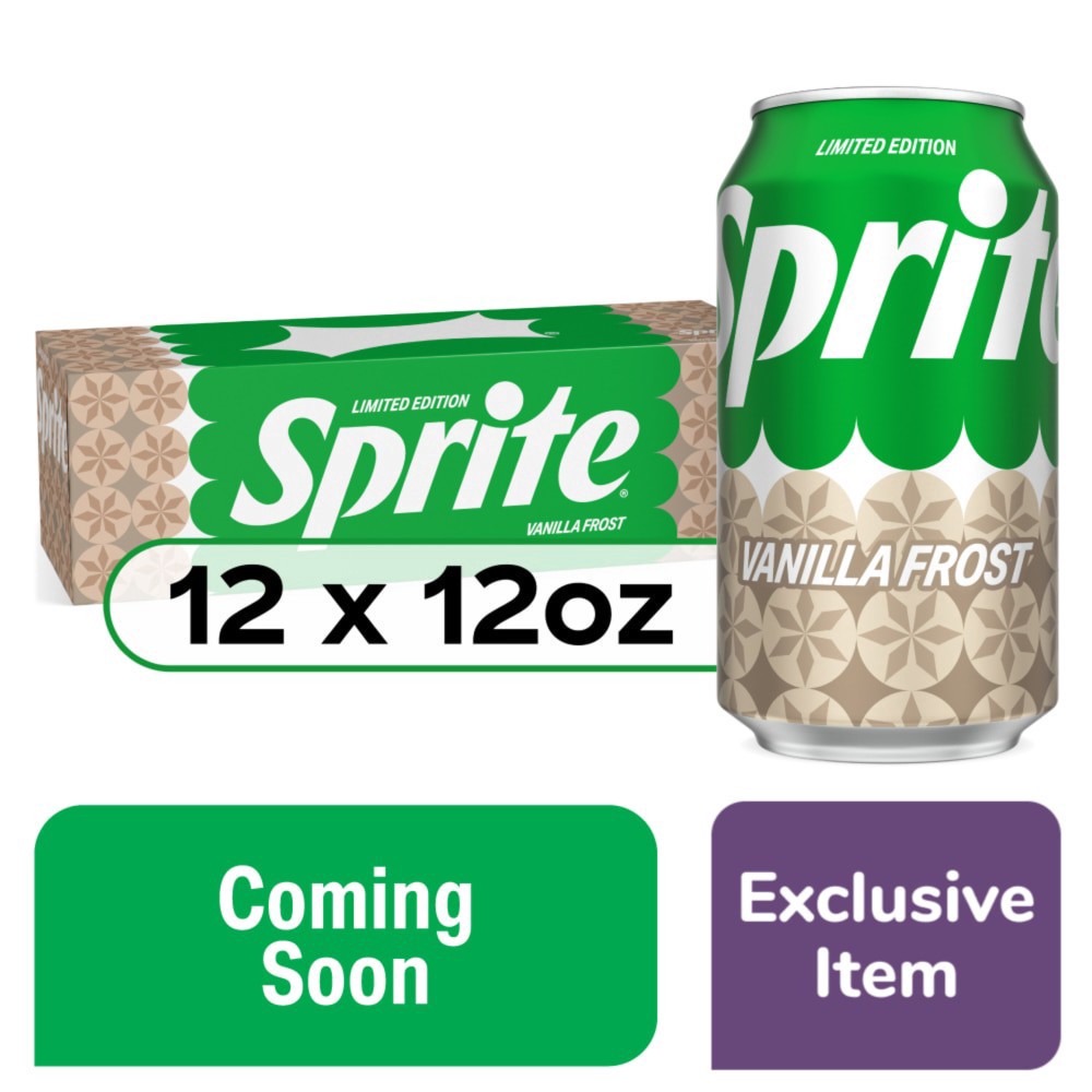 slide 3 of 6, Sprite® Vanilla Frost Caffeine Free Soda Cans, 12 ct; 12 fl oz