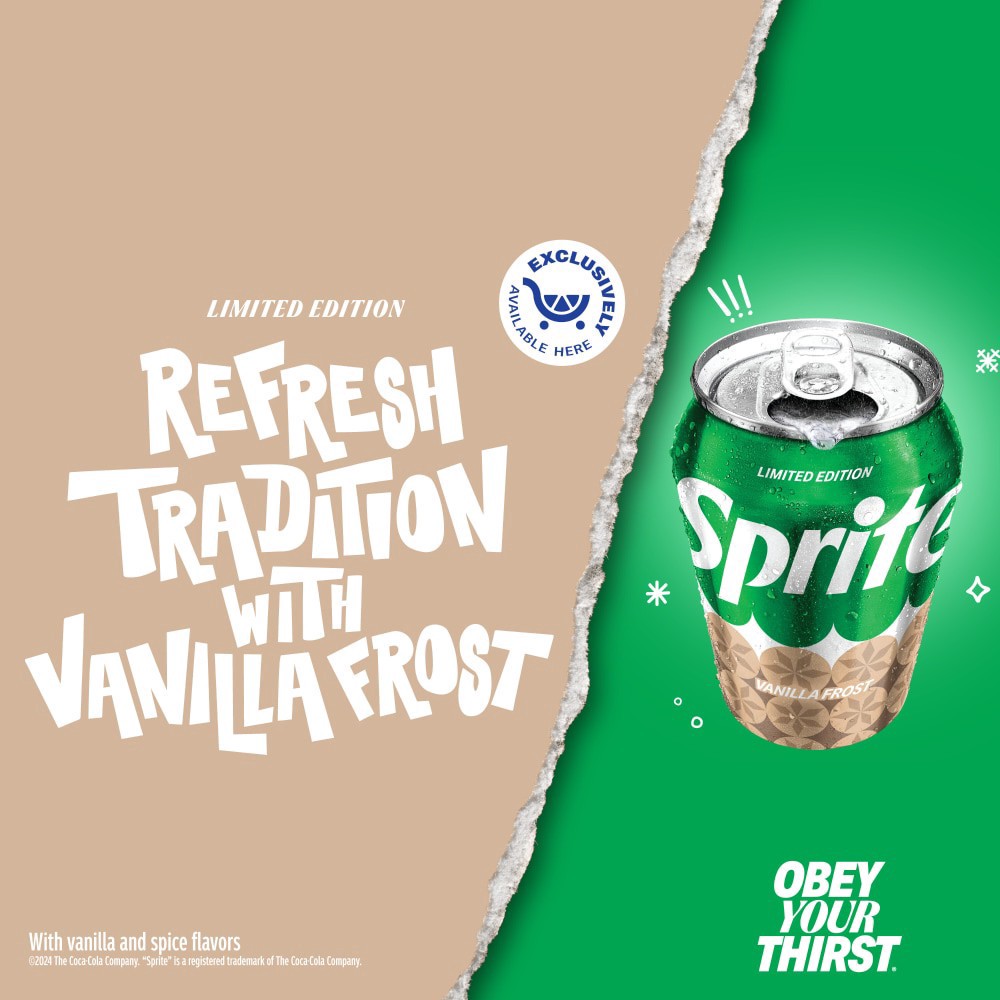 slide 4 of 6, Sprite® Vanilla Frost Caffeine Free Soda Cans, 12 ct; 12 fl oz