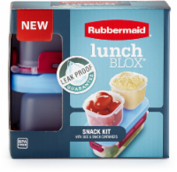 slide 1 of 1, Rubbermaid Lunchblox Leak-Proof Snack Container Kit - Red/Blue/Clear, 1 ct