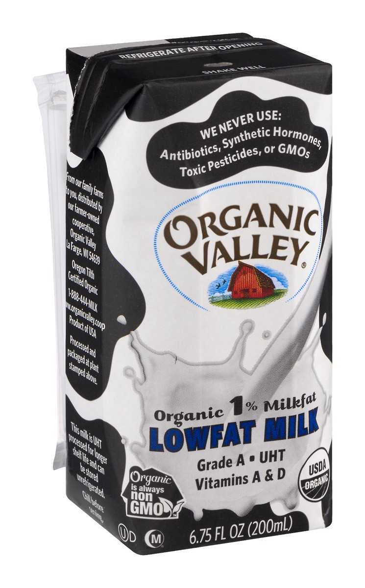 slide 6 of 9, Organic Valley 1% Lowfat Milk, 6.75 fl oz