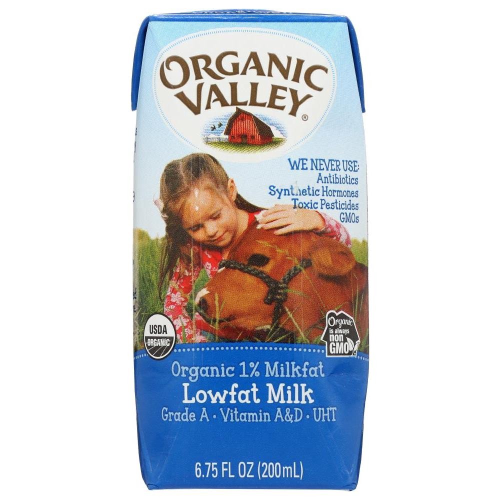 slide 1 of 9, Organic Valley 1% Lowfat Milk, 6.75 fl oz