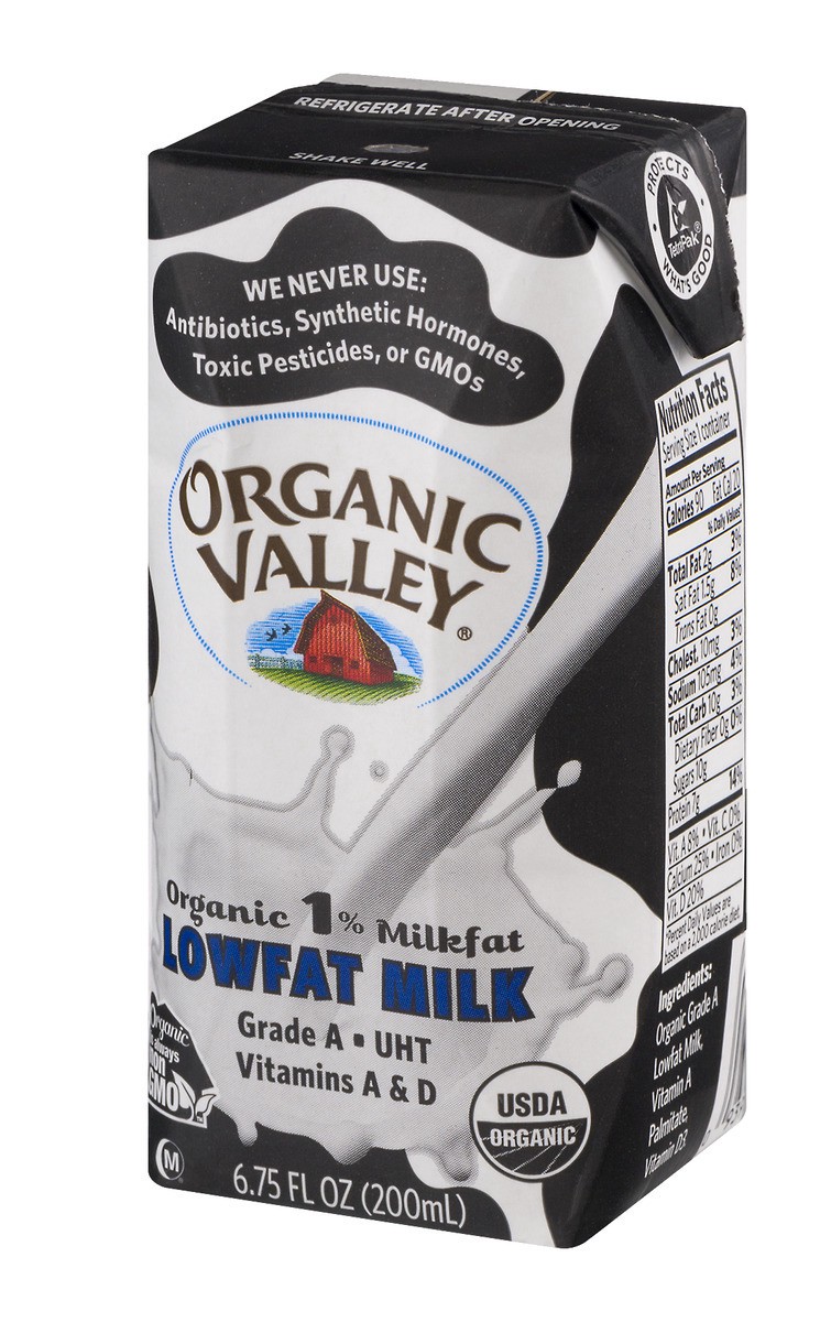 slide 2 of 9, Organic Valley 1% Lowfat Milk, 6.75 fl oz