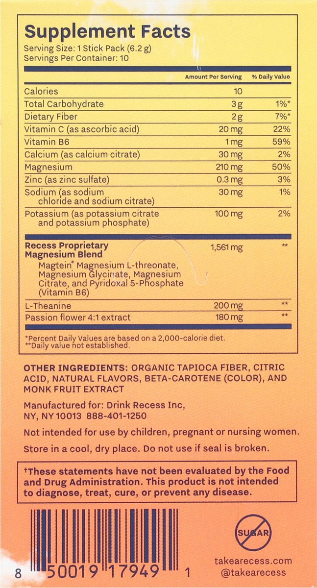 slide 4 of 12, Recess Mood Lemon Citrus Calming Magnesium Superblend Powder, 1 ct