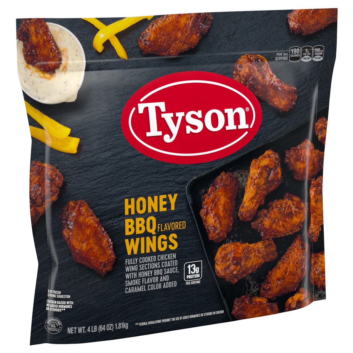 slide 2 of 6, Tyson Honey BBQ Flavored Wings, 1.81 kg