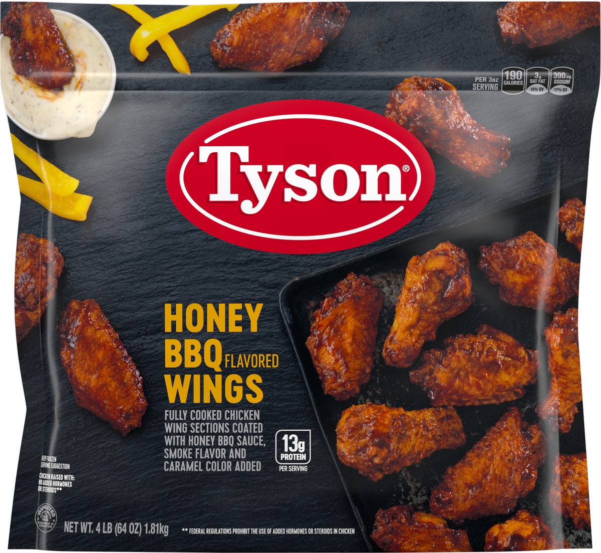 slide 4 of 6, Tyson Honey BBQ Flavored Wings, 1.81 kg