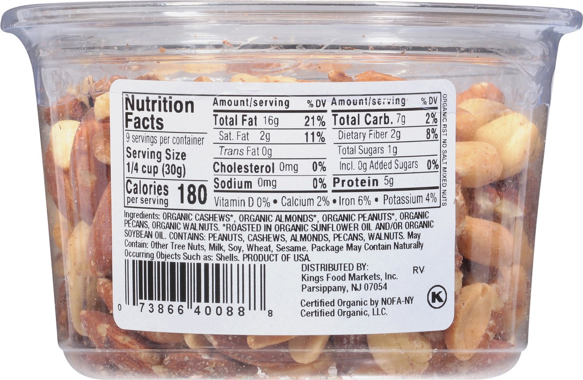 slide 3 of 12, Kings Roasted Unsalted Organic Mixed Nuts 9 oz, 9 oz
