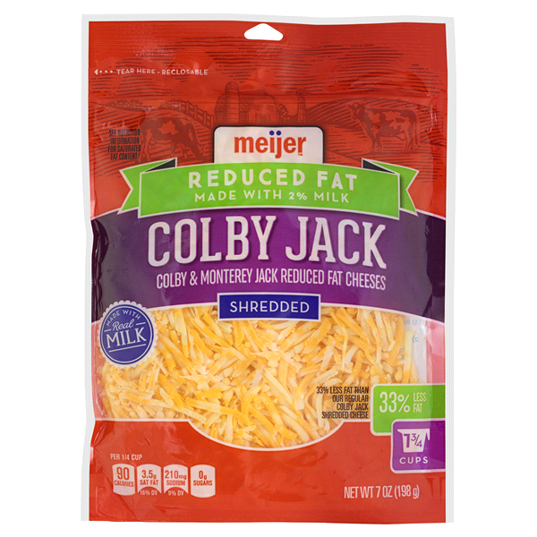 Meijer Shredded 2 Milk Reduced Fat Colby Jack Cheese 7 oz Shipt